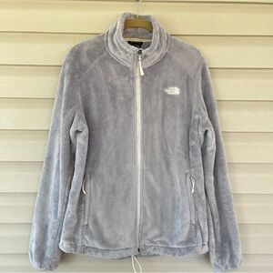 The North Face Osito 2 Soft Fleece Gray Silver Fuzzy Zip Up Jacket Size L